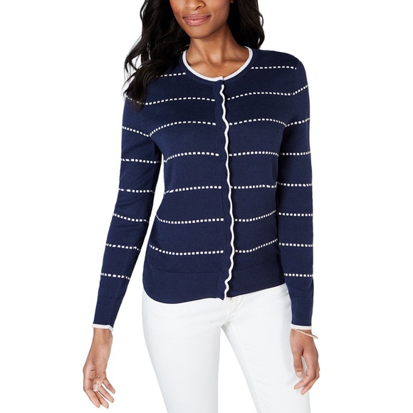 Charter Club Petite Dash-Stripe Cardigan - Picture 1 of 2